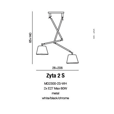 Lampa wisząca  ZYTA PENDANT 2S AZ1846 + AZ2599 - AZzardo