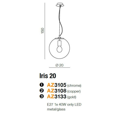 Lampa wisząca Iris 20 AZ3105 - AZzardo