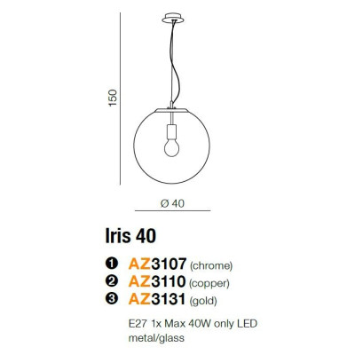 Lampa wisząca Iris 40 AZ3131- AZzardo
