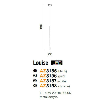 Lampa wisząca Louise 1 AZ3156 - AZzardo