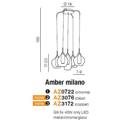 Lampa wisząca Amber Milano AZ3172- AZzardo