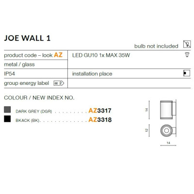 Kinkiet Joe Wall 1 AZ3317- AZzardo