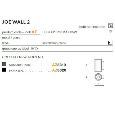 Kinkiet Joe Wall 2 AZ3319- AZzardo