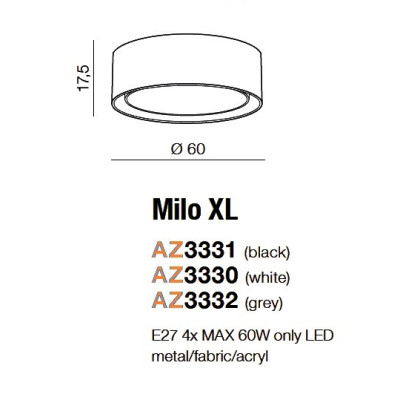 Plafon Milo XL AZ3330- AZzardo