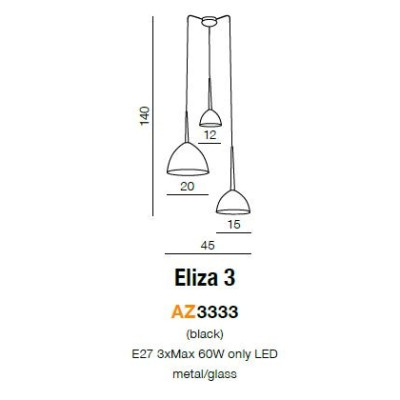 Lampa wisząca Eliza 3 AZ3333- AZzardo