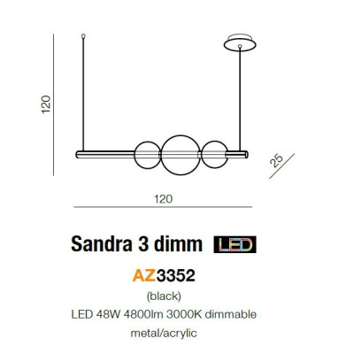 Lampa wisząca Sandra 3 DIMM AZ3352 - AZzardo