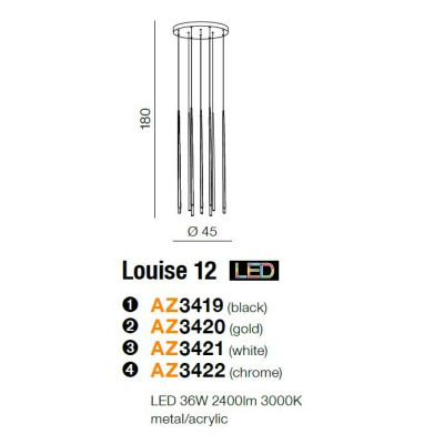 Lampa wisząca Louise 1 AZ3418- AZzardo