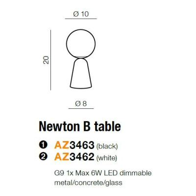 Lampa stołowa Newton B AZ3463- AZzardo