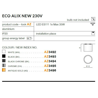 Oprawa sufitowa Eco Alix New AZ3493- AZzardo