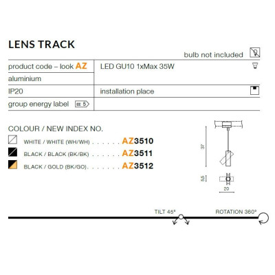 Oprawa szynowe Lens Track AZ3512 - AZzardo