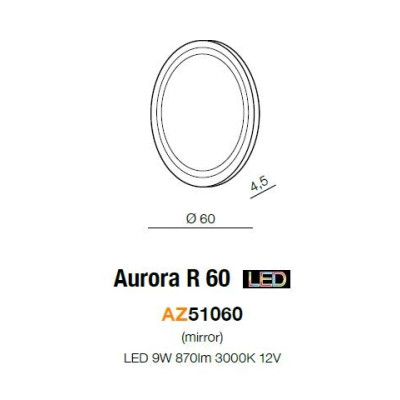 Lustro Aurora  z podświetleniem R 60 AZ51060- AZzardo