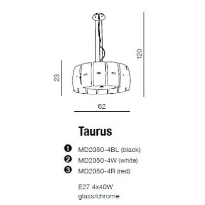 Lampa wisząca TAURUS AZ0145 - Azzardo