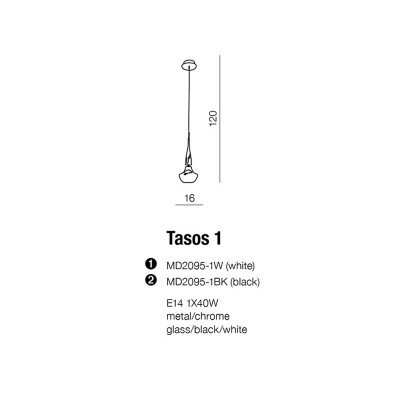 Lampa wisząca TASOS 1 AZ0260 - Azzardo