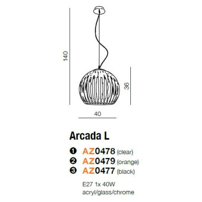 Lampa wisząca ARCADA L AZ0477 - Azzardo