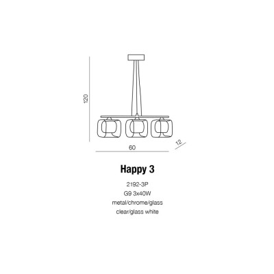 Lampa nad stół wisząca nowoczesna HAPPY 3  biała AZ0484 - Azzardo