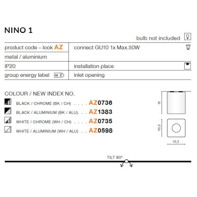 Oprawa sufitowa NINO 1 AZ0598 - Azzardo