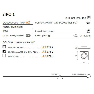 Oprawa do wbudowania SIRO 1 AZ0767 - Azzardo