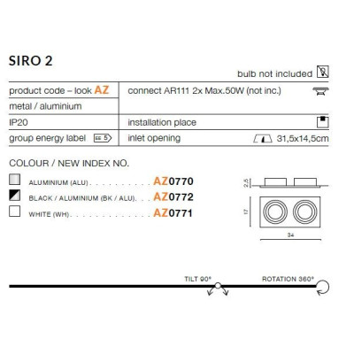 Oprawa do wbudowania SIRO 2 AZ0770 - Azzardo