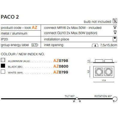 Oprawa do wbudowania PACO 2 AZ0800 - Azzardo