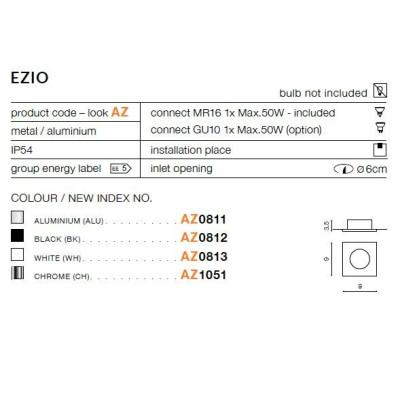 Oprawa do wbudowania EZIO AZ0812 - Azzardo