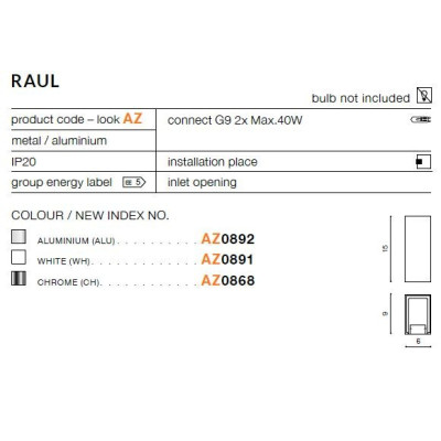 Kinkiet nowoczesny RAUL  biały AZ0891 - Azzardo