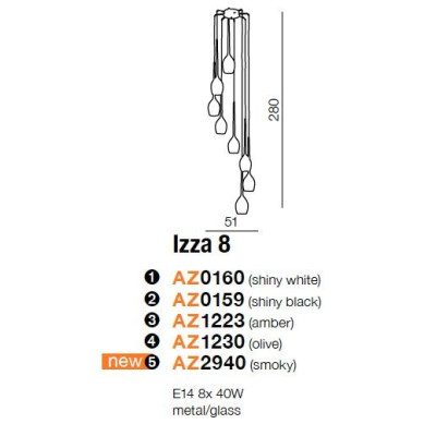 Lampa wisząca IZZA 8 AZ1223 - Azzardo