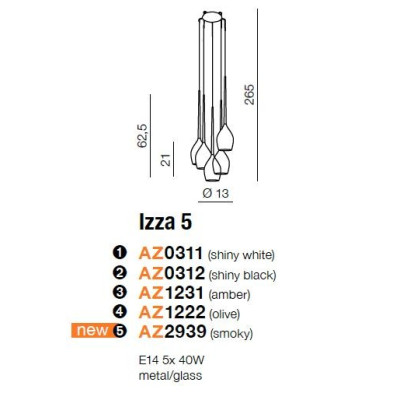 Lampa wisząca IZZA 5 AZ1231 - Azzardo