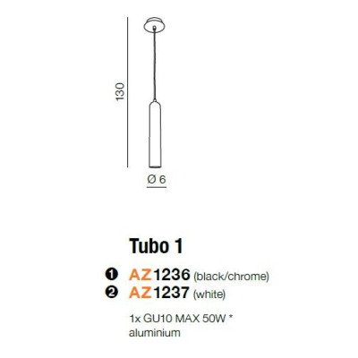 Lampa wisząca TUBO 1 AZ1237 - Azzardo