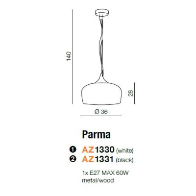 Lampa wisząca PARMA AZ1330 - Azzardo