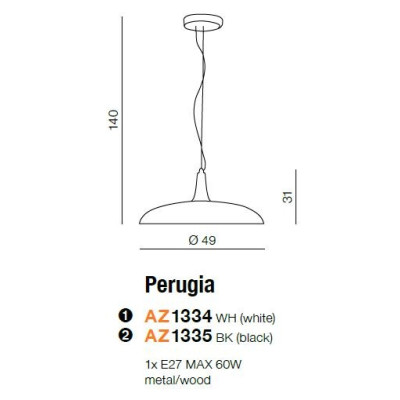 Lampa wisząca PERUGIA AZ1335 - Azzardo