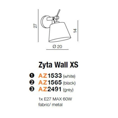 Kinkiet ZYTA WALL XS AZ1533 - Azzardo