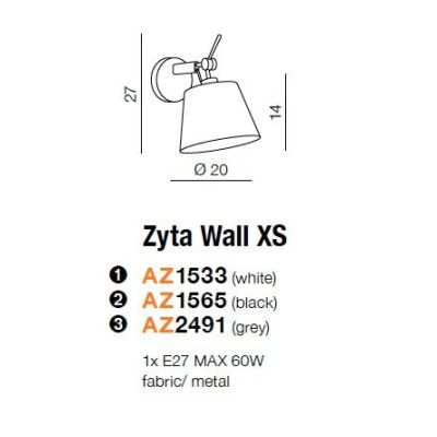 Kinkiet ZYTA WALL XS AZ1565 - Azzardo