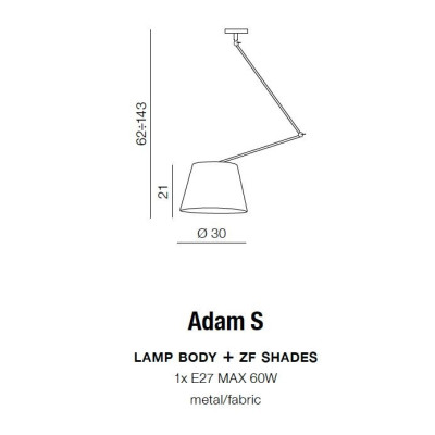 Lampa wisząca ADAM S WHITE AZ1841 + AZ2588 - AZzardo