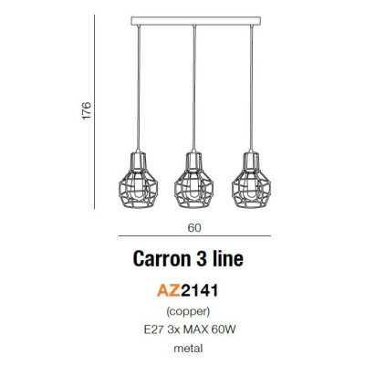 Lampa wisząca CARRON 3 AZ2141 - Azzardo