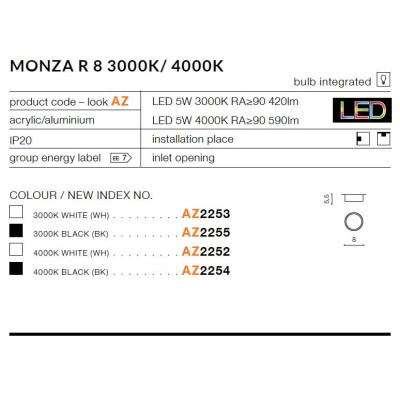 Plafon MONZA R 8 AZ2252 - Azzardo