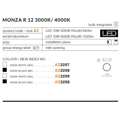 Plafon MONZA R 12 AZ2258 - Azzardo