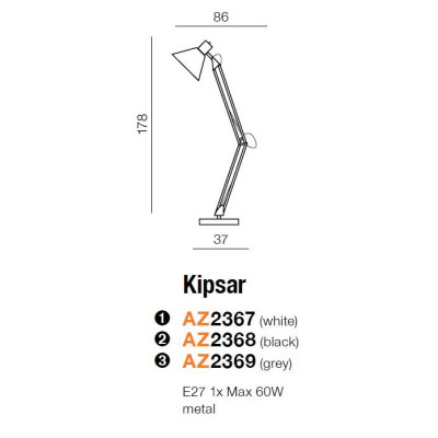Lampa podłogowa KIPSAR AZ2369 - Azzardo