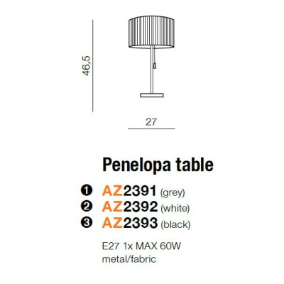 Lampa stołowa PENELOPA AZ2391 - Azzardo