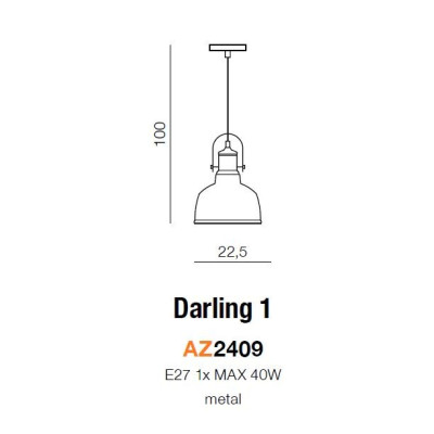 Lampa wisząca DARLING 1 AZ2409 - Azzardo