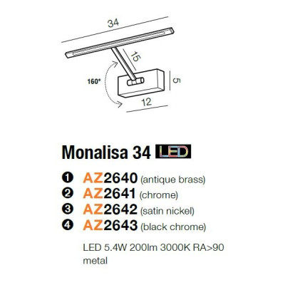 Kinkiet MONALISA 34 AZ2642 - Azzardo