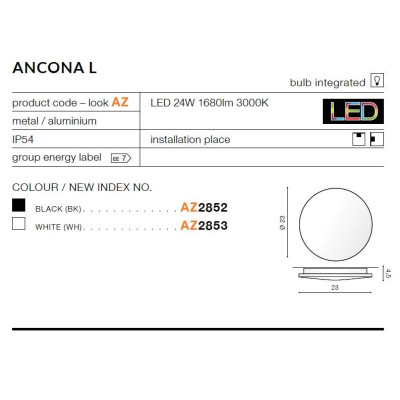 Kinkiet ANCONA L AZ2852 - Azzardo
