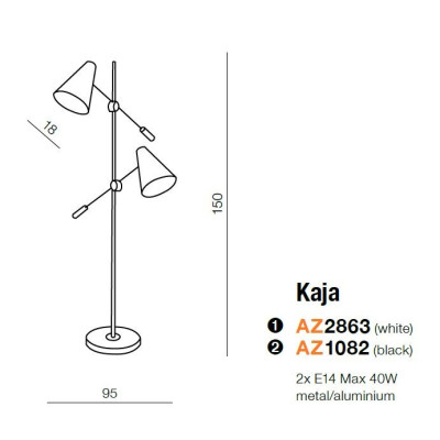 Lampa podłogowa KAJA AZ2863 - Azzardo