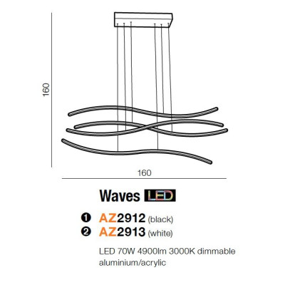 Lampa wisząca WAVES AZ2912 - Azzardo