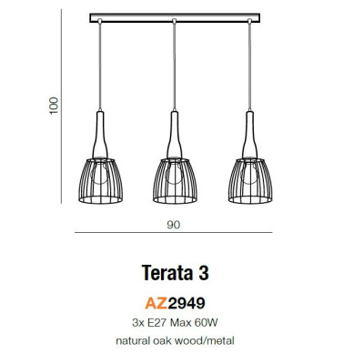 Lampa wisząca TERATA 3 AZ2949 - Azzardo