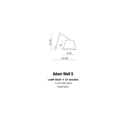 Kinkiet ADAM WALL S BLACK AZ1843 + AZ2586 – Azzardo