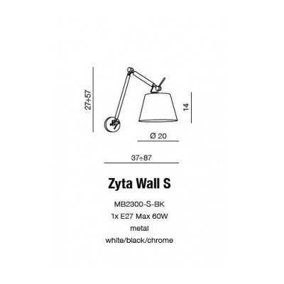 Kinkiet ZYTA WALL S Grey AZ1844 + AZ2598 – Azzardo