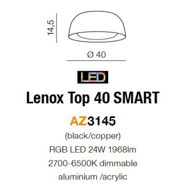 Plafon Lenox Top 40 SMART AZ3145- AZzardo