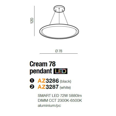 Lampa wisząca Cream SMART 78 AZ3286- AZzardo
