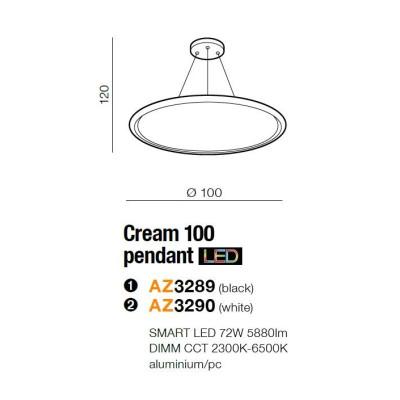 Lampa wisząca Cream SMART 100 AZ3290- AZzardo