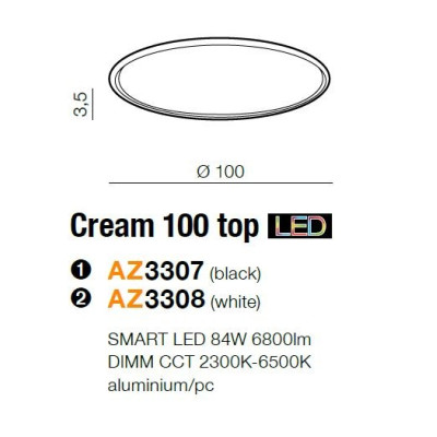 Plafon Cream SMART 100 AZ3307- AZzardo